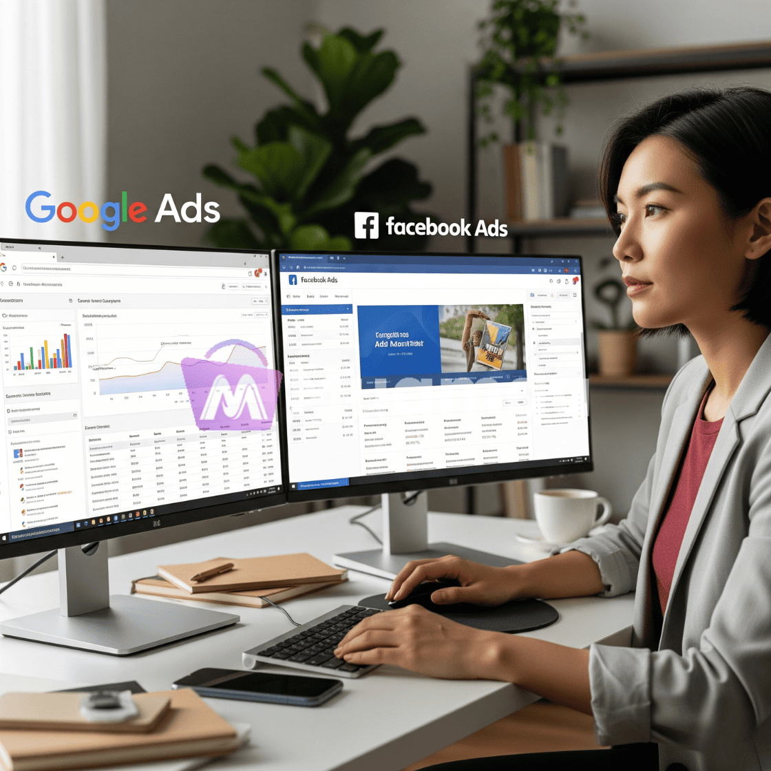 Google Ads với Facebook Ads
