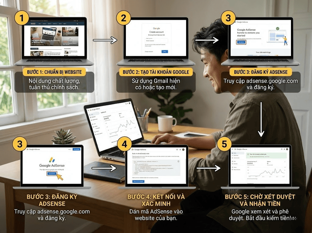 Cách Kiếm Tiền Bằng Google AdSense